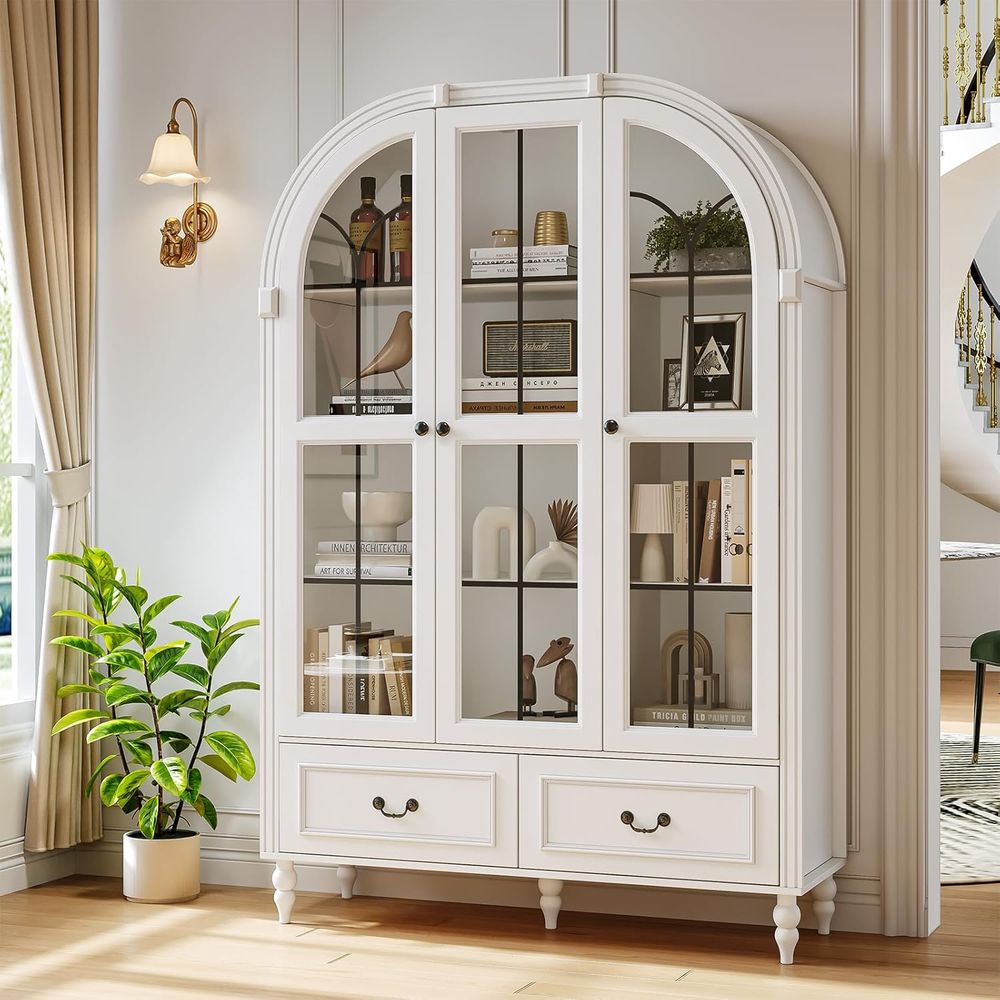 Storage - 70.8'' Tall Arched Kitchen Pantry Cabinet,