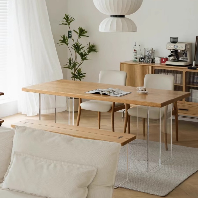Bedroom Furniture - Italian Acrylic Solid Wood Floating Table