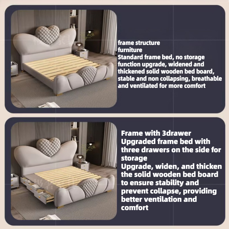 200x220cm Double Bed Queen Siz - King Size Bed Frame With Storage Drawers recension och pris