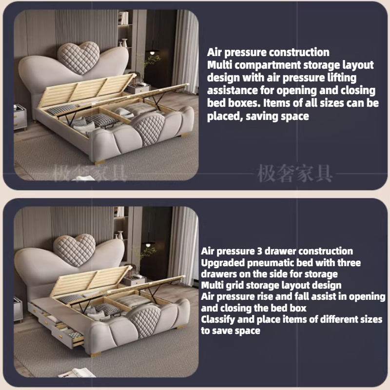 200x220cm Double Bed Queen Siz - King Size Bed Frame With Storage Drawers recension och pris