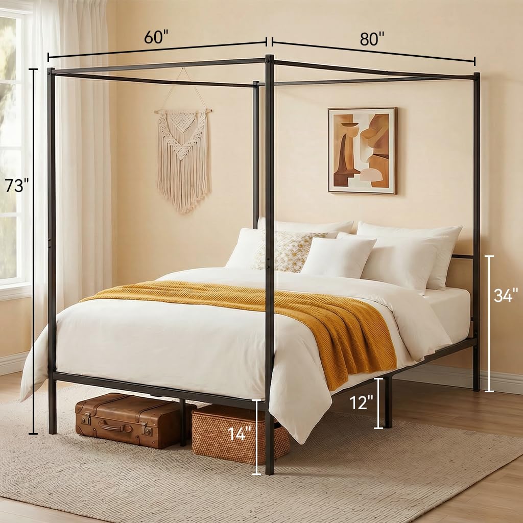 Canopy Bed Frame Queen Metal w - Canopy Bed Frame Metal Queen recension och pris