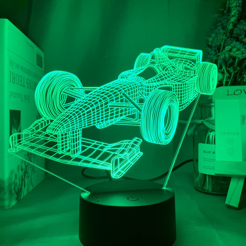 F1 Formula 1 Racing Car 3d Ill - Floating Nightstand With Led Light recension och pris