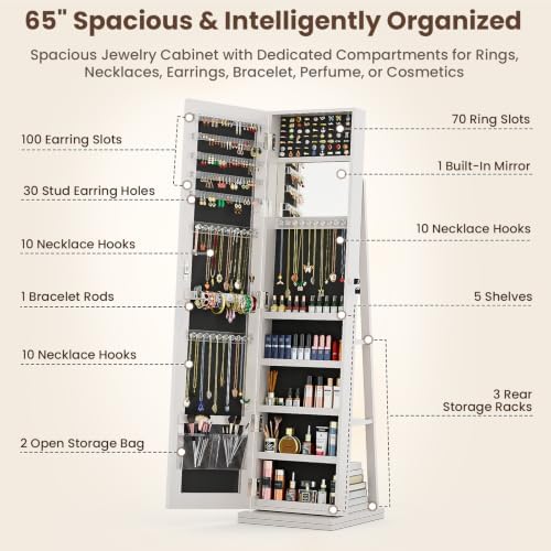 4-In-1 Jewelry Cabinet Jewelry - Full Length Mirror Jewelry Armoire recension och pris