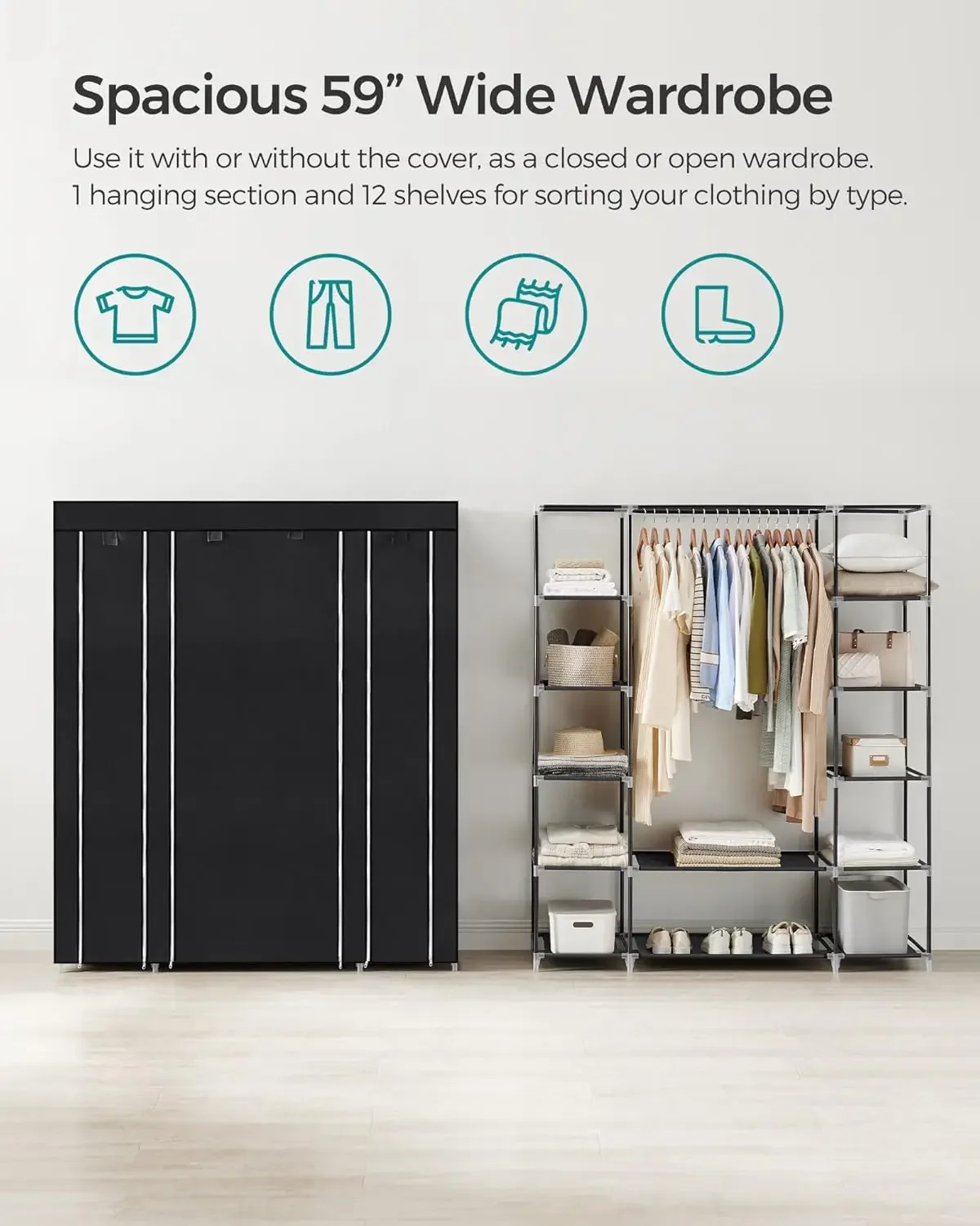 Cheng-Closet Wardrobe, Portabl - Wardrobe Closet Portable Fabric Cover recension och pris
