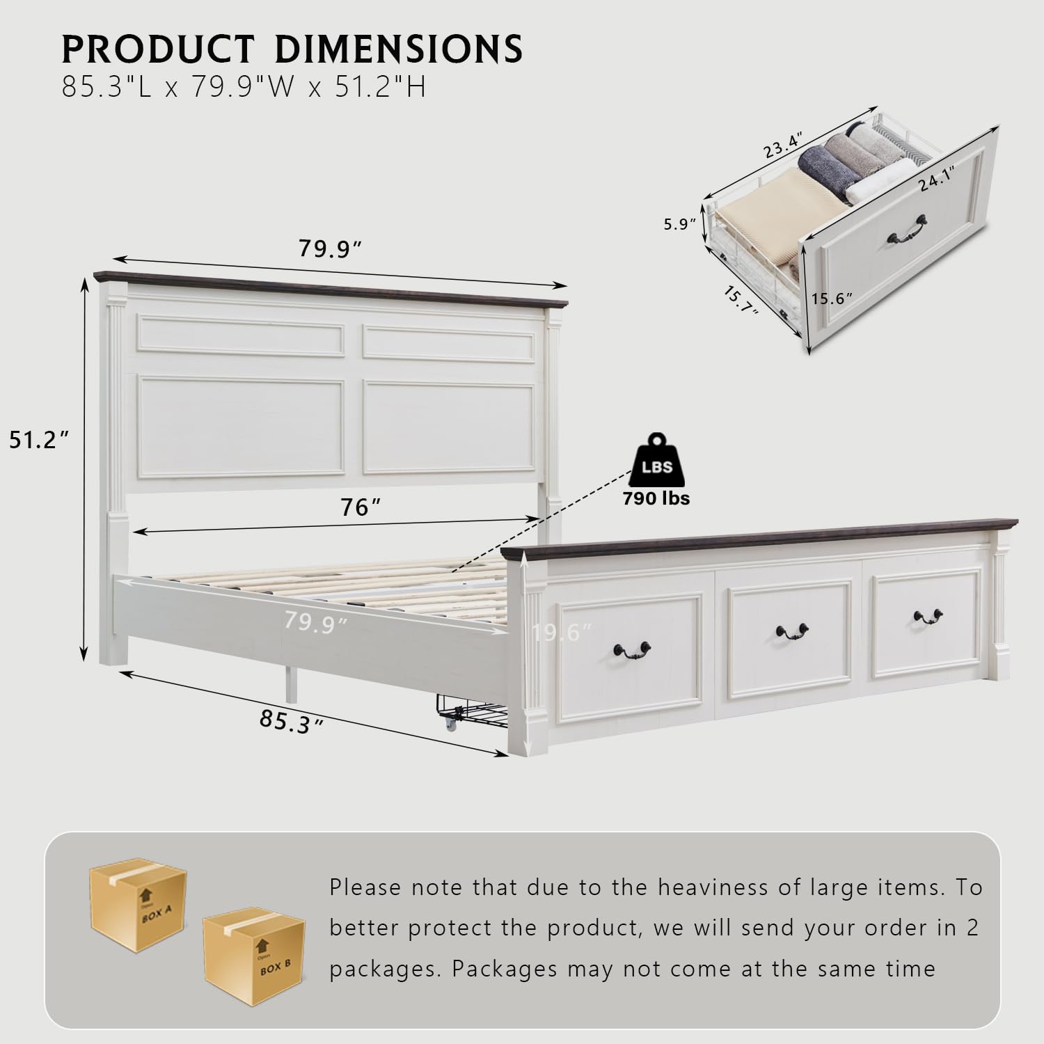 Farmhouse King Size Bed Frame  - King Size Bed Frame With Storage Drawers recension och pris