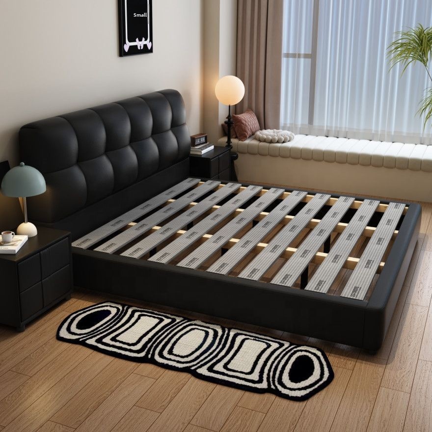 #Black Tufted Leather Storage  - King Size Bed Frame With Storage Drawers recension och pris