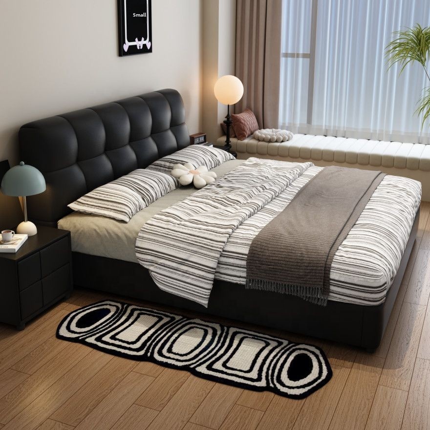 #Black Tufted Leather Storage  - King Size Bed Frame With Storage Drawers recension och pris