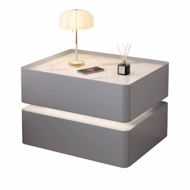 Solid Wood Smart Bedside Table - Solid Wood Nightstand 2 Drawers recension och pris