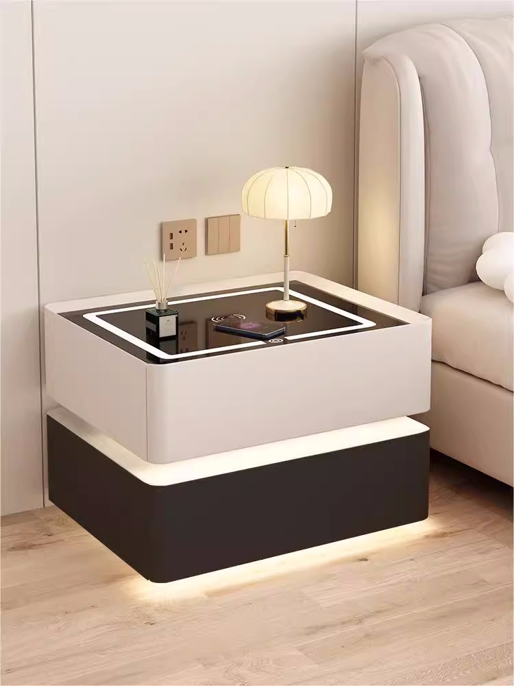 Solid Wood Smart Bedside Table - Solid Wood Nightstand 2 Drawers recension och pris