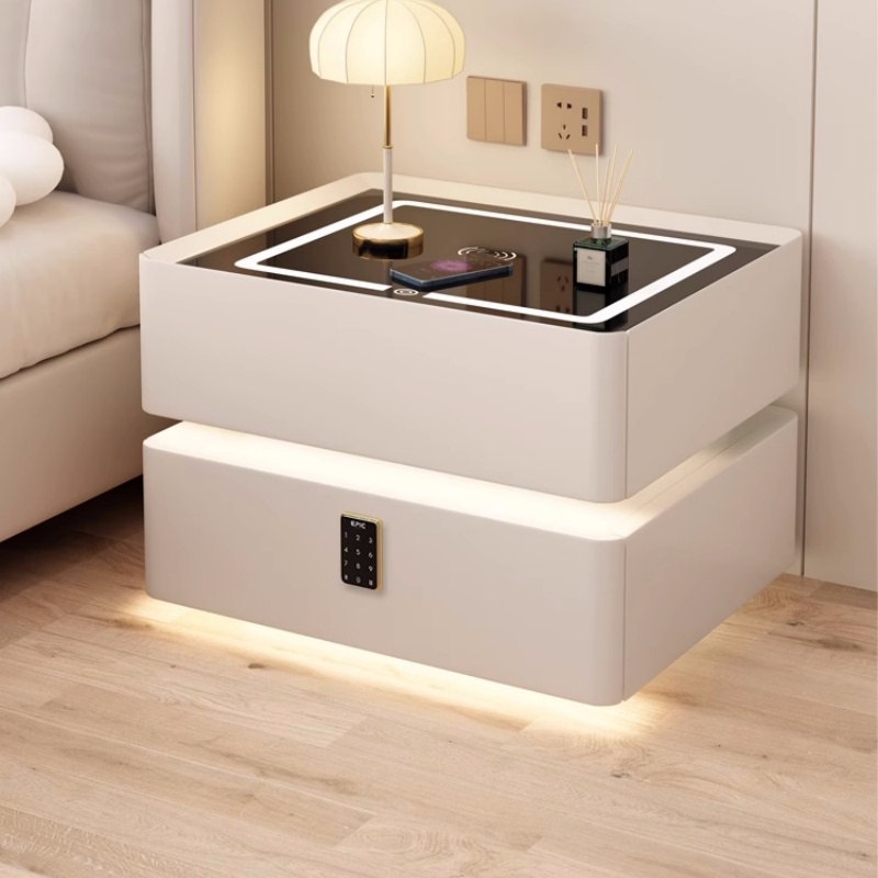 Solid Wood Smart Bedside Table - Solid Wood Nightstand 2 Drawers recension och pris