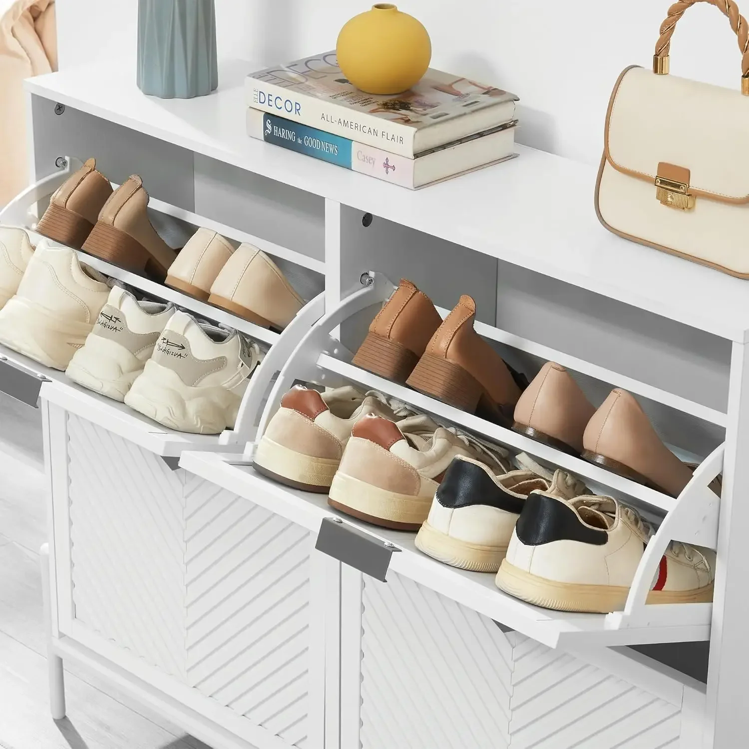 Shoe Cabinet Storage with 4 Fl - Shoe Rack Cabinet Narrow Entryway recension och pris