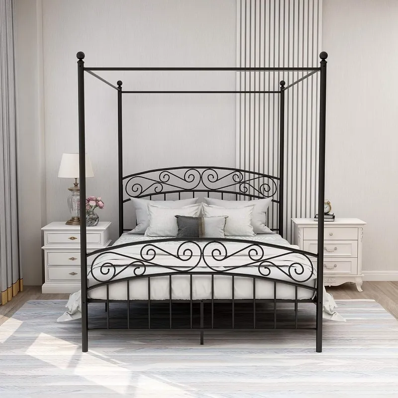 Queen Size Canopy Bed Frame Fo - Canopy Bed Frame Metal Queen recension och pris