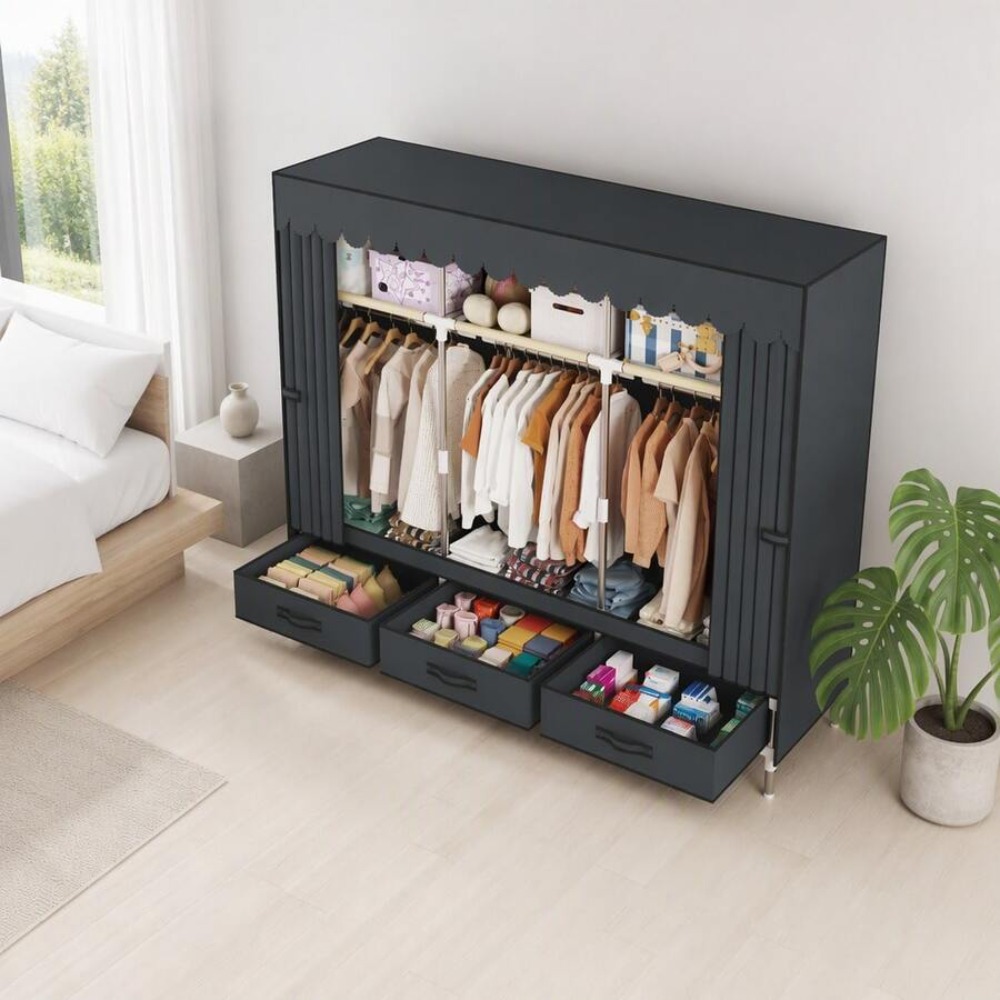 Portable Wardrobe Closet with  - Wardrobe Closet Portable Fabric Cover recension och pris