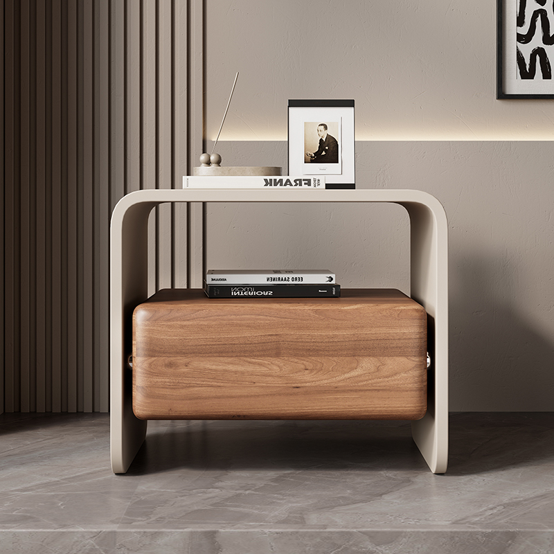 Luxury Solid Wood Rotating Nig - Solid Wood Nightstand 2 Drawers recension och pris