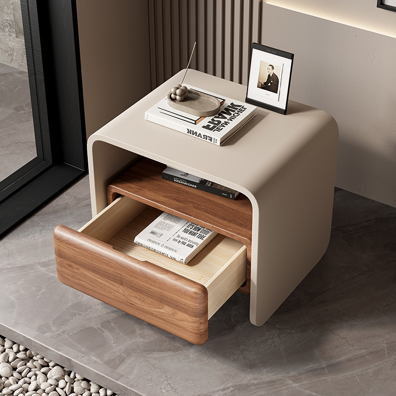 Luxury Solid Wood Rotating Nig - Solid Wood Nightstand 2 Drawers recension och pris