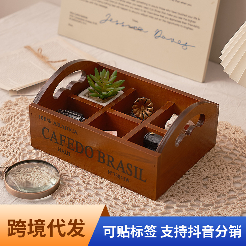 Zakka retro wooden portable si - Storage recension och pris