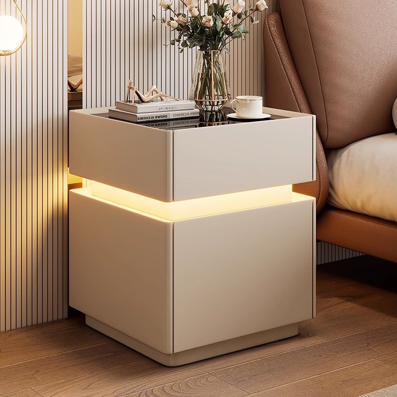 Intelligent Bedside Table with - Solid Wood Nightstand 2 Drawers recension och pris