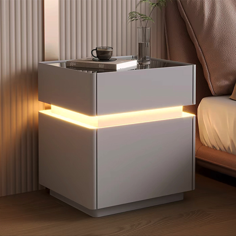 Intelligent Bedside Table with - Solid Wood Nightstand 2 Drawers recension och pris
