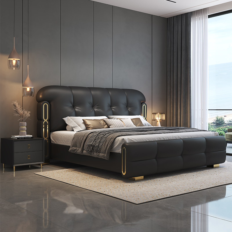 Modern Luxury Wooden Bedroom F - King Size Bed Frame With Storage Drawers recension och pris