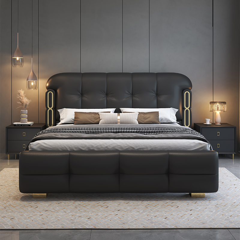 Modern Luxury Wooden Bedroom F - King Size Bed Frame With Storage Drawers recension och pris