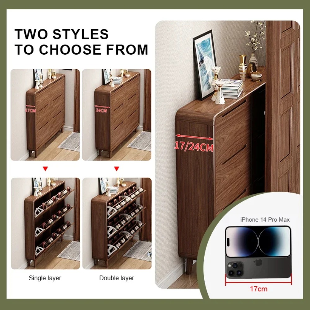 Slim Flip Door Shoe Cabinet Ru - Shoe Rack Cabinet Narrow Entryway recension och pris