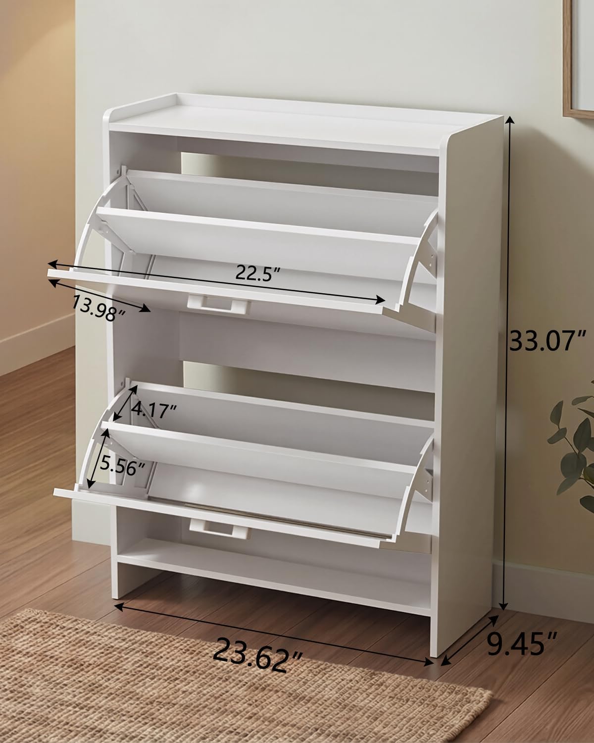 #Narrow Shoe Cabinet with 2 Fl - Shoe Rack Cabinet Narrow Entryway recension och pris