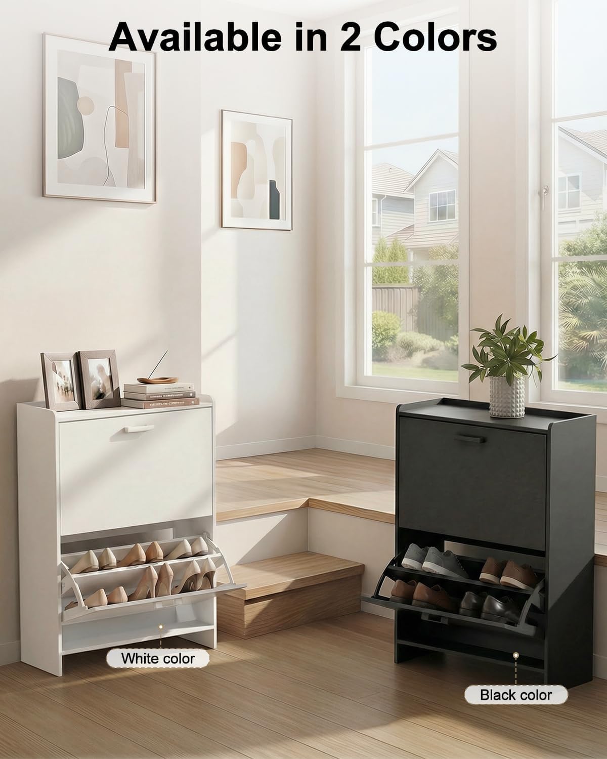 #Narrow Shoe Cabinet with 2 Fl - Shoe Rack Cabinet Narrow Entryway recension och pris