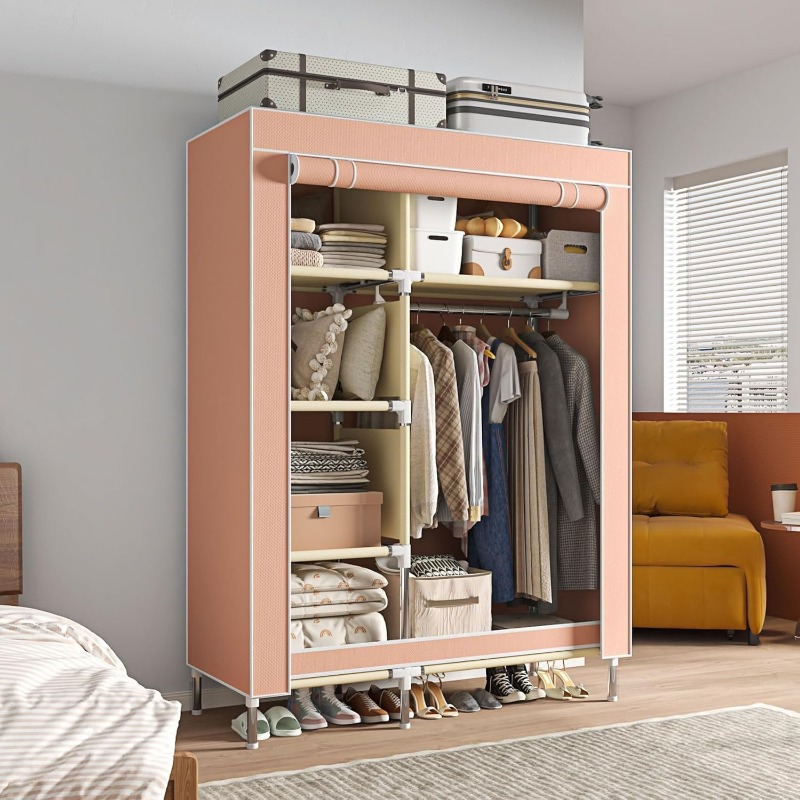Portable Wardrobe, Freestandin - Wardrobe Closet Portable Fabric Cover recension och pris