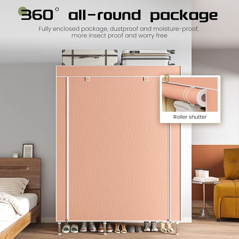 Portable Wardrobe, Freestandin - Wardrobe Closet Portable Fabric Cover recension och pris