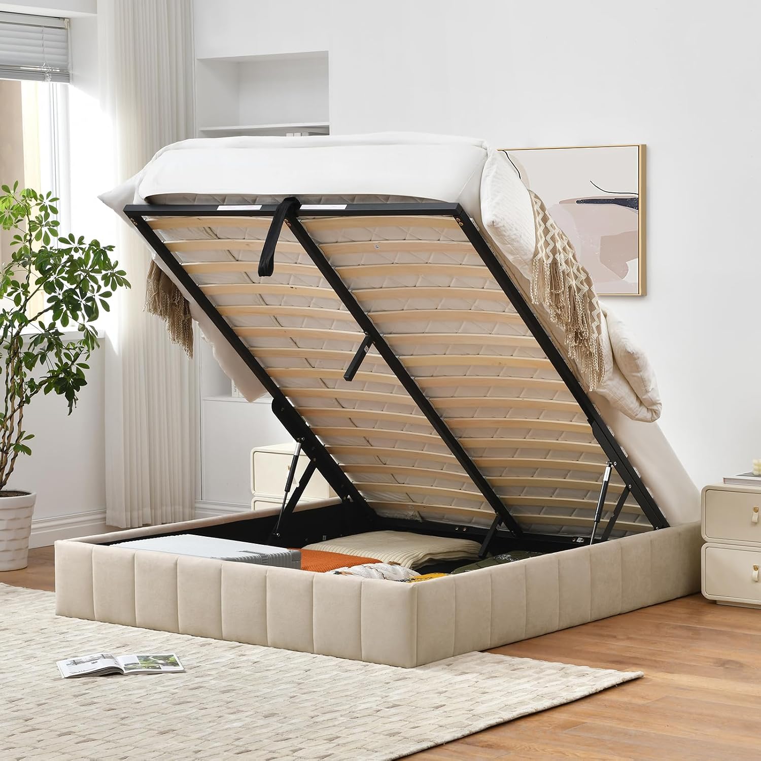 Full Size Lift Up Storage Bed  - Gas Lift Storage Bed Hydraulic recension och pris