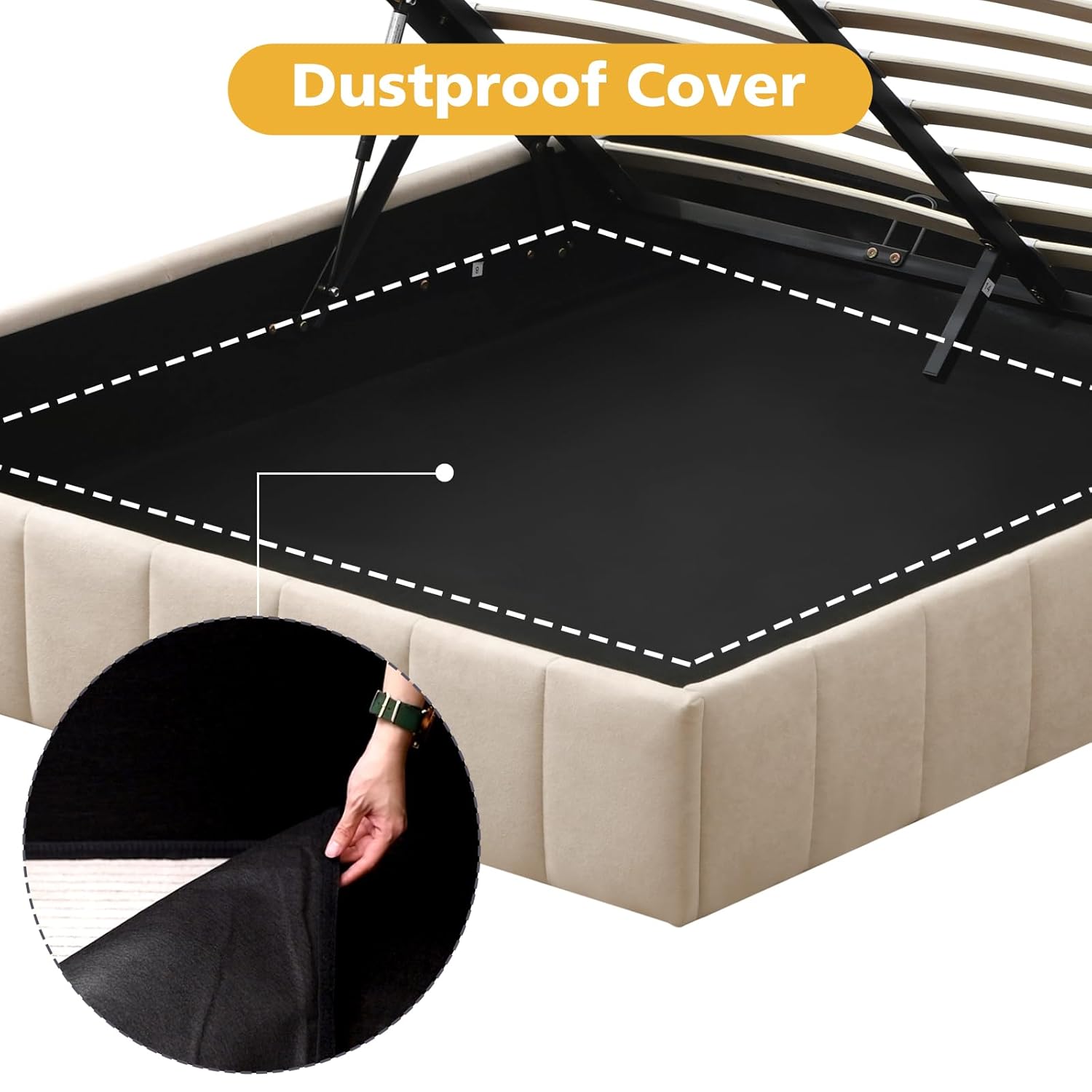Full Size Lift Up Storage Bed  - Gas Lift Storage Bed Hydraulic recension och pris