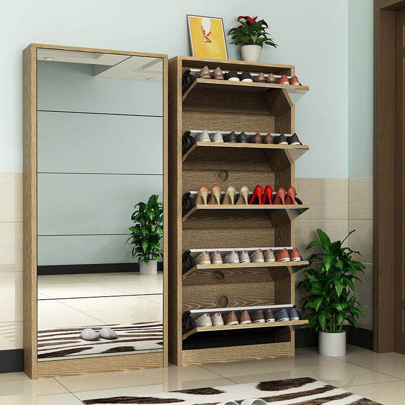 Modern Wooden Shoe Cabinet wit - Shoe Rack Cabinet Narrow Entryway recension och pris