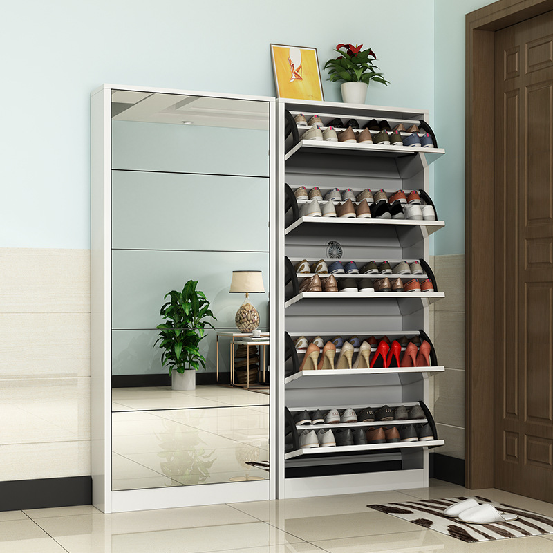 Modern Wooden Shoe Cabinet wit - Shoe Rack Cabinet Narrow Entryway recension och pris