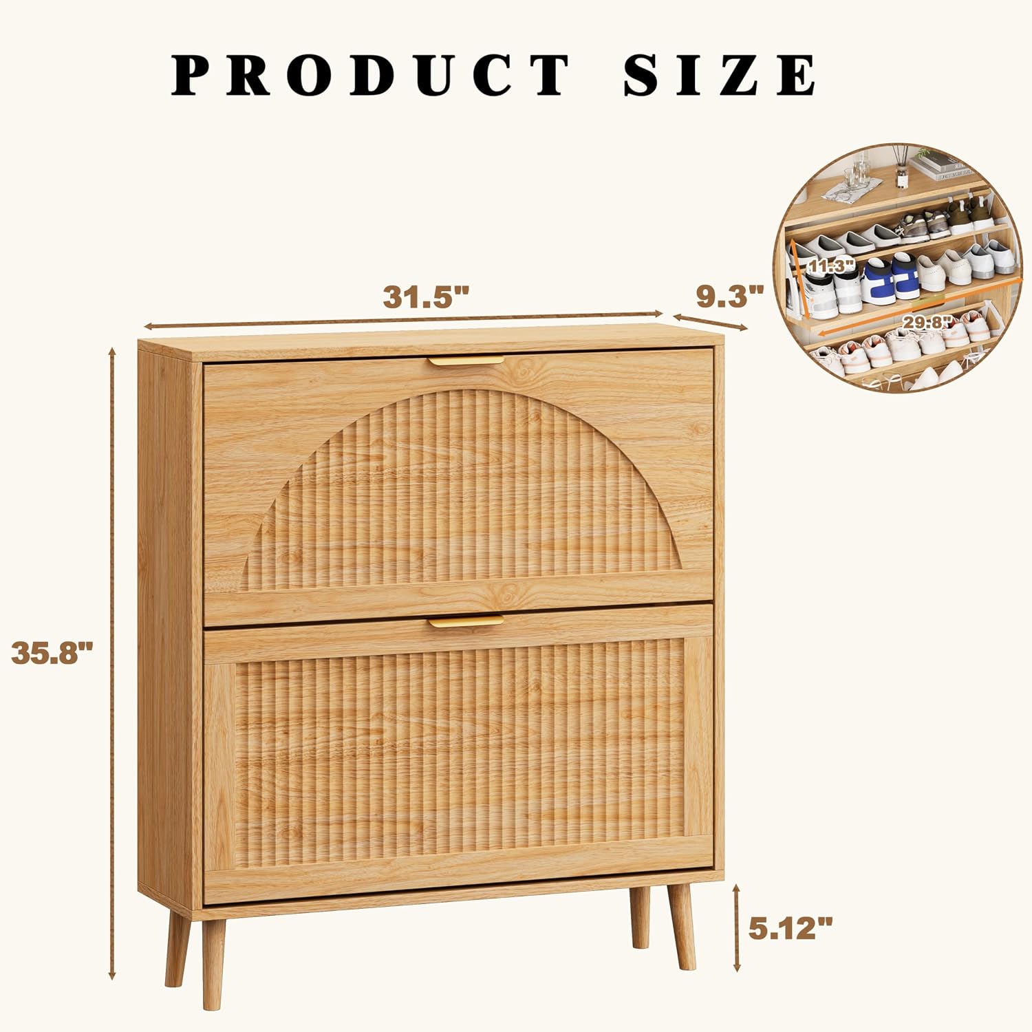 Wood Shoe Cabinet 2 Flip Drawe - Shoe Rack Cabinet Narrow Entryway recension och pris
