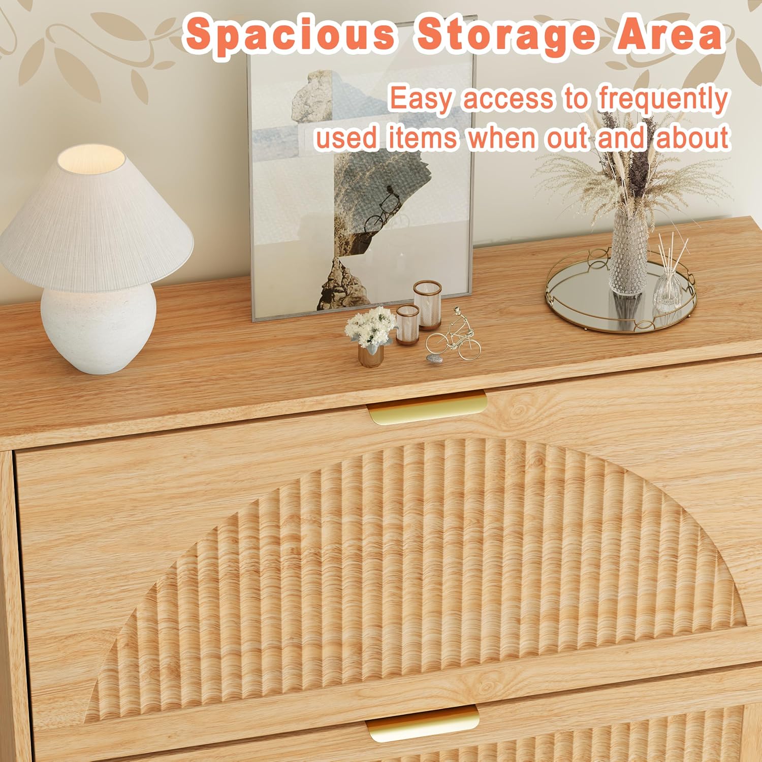 Wood Shoe Cabinet 2 Flip Drawe - Shoe Rack Cabinet Narrow Entryway recension och pris