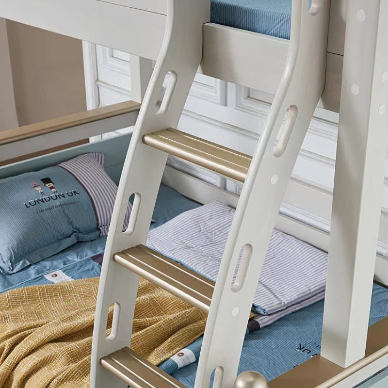 Modern Simple Solid Wood Multi - Bunk Bed With Stairs And Slide recension och pris