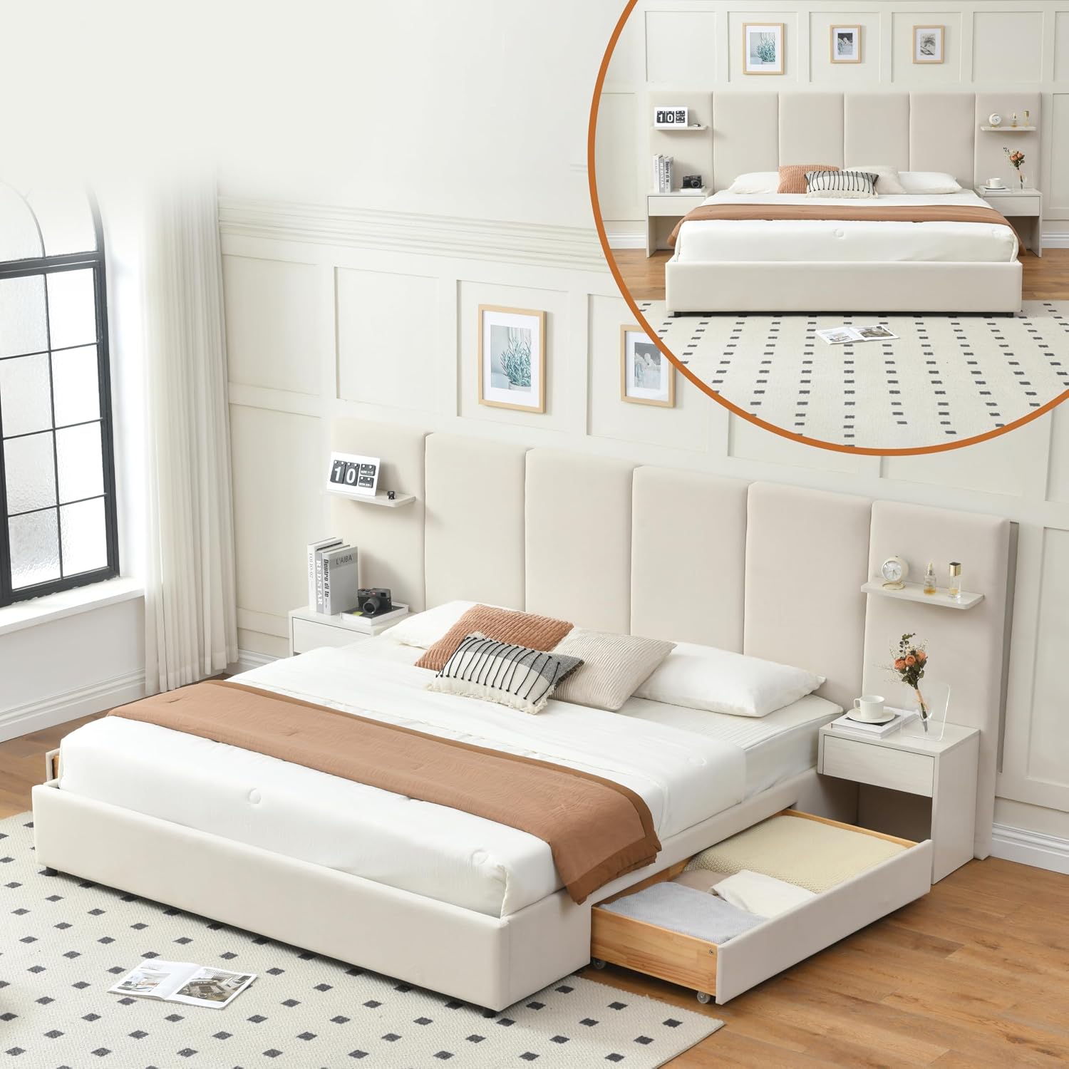 King Size Bed Frame with Stora - King Size Bed Frame With Storage Drawers recension och pris