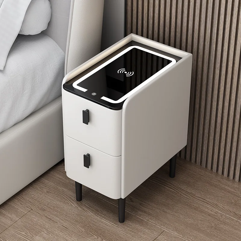 Nordic Style Wooded Bedside Ta - Solid Wood Nightstand 2 Drawers recension och pris