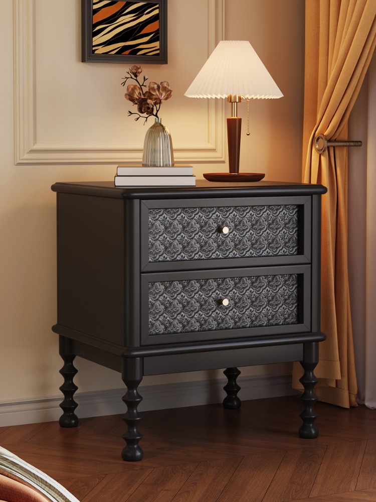 Vintage Nightstands Printed Gl - Solid Wood Nightstand 2 Drawers recension och pris