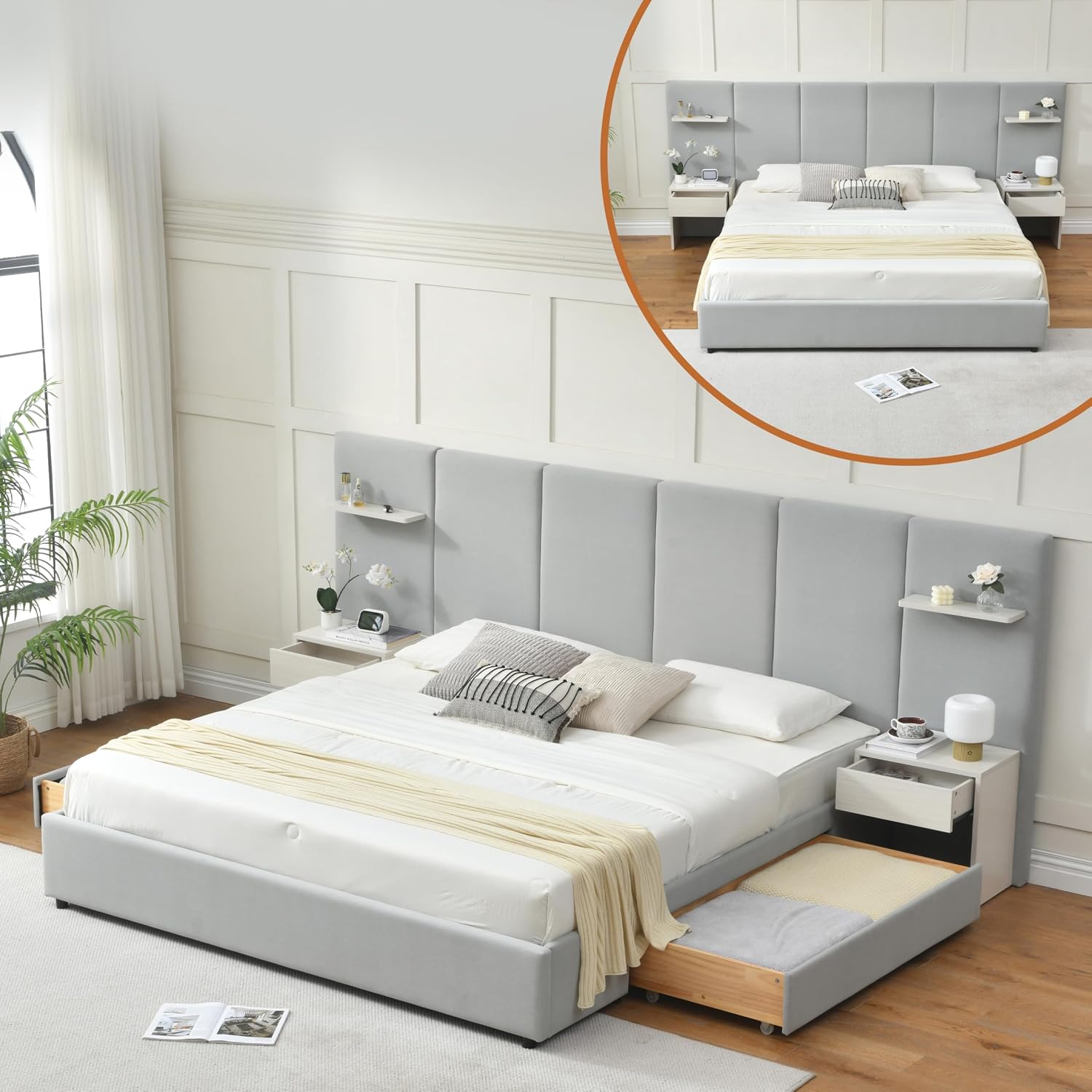 King Size Bed Frame with Stora - King Size Bed Frame With Storage Drawers recension och pris