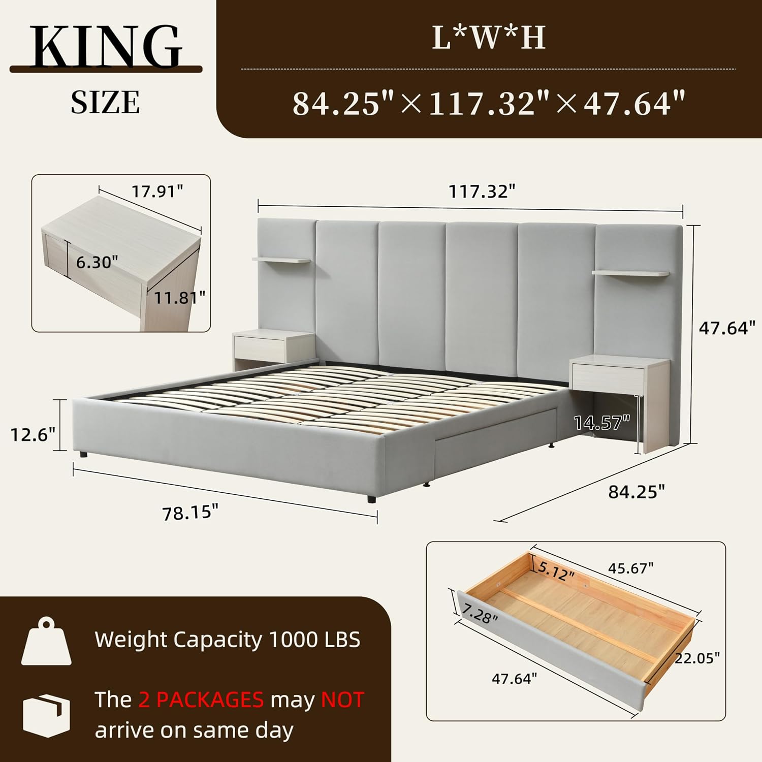 King Size Bed Frame with Stora - King Size Bed Frame With Storage Drawers recension och pris