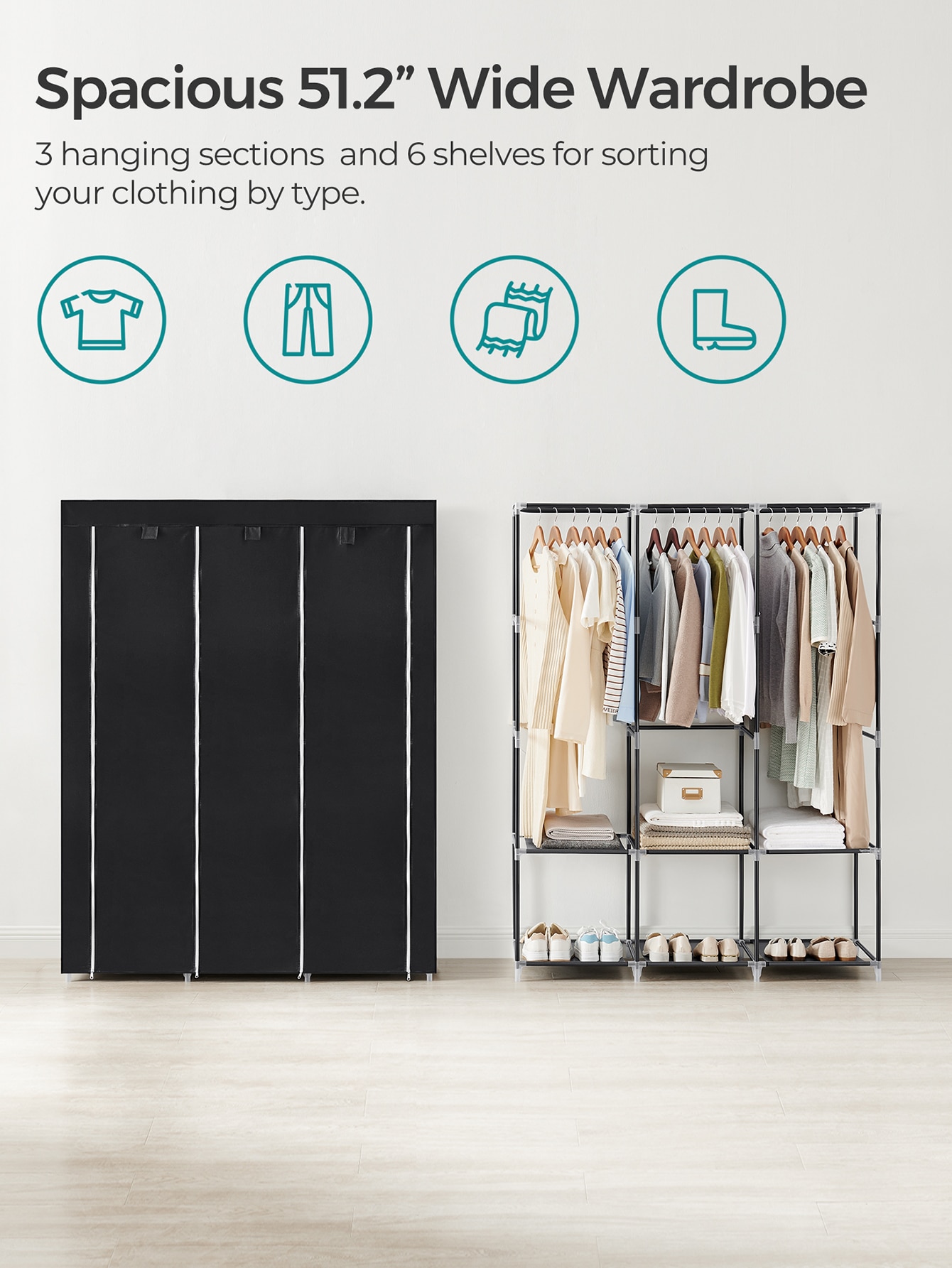 Portable Closet Organizer Mode - Wardrobe Closet Portable Fabric Cover recension och pris