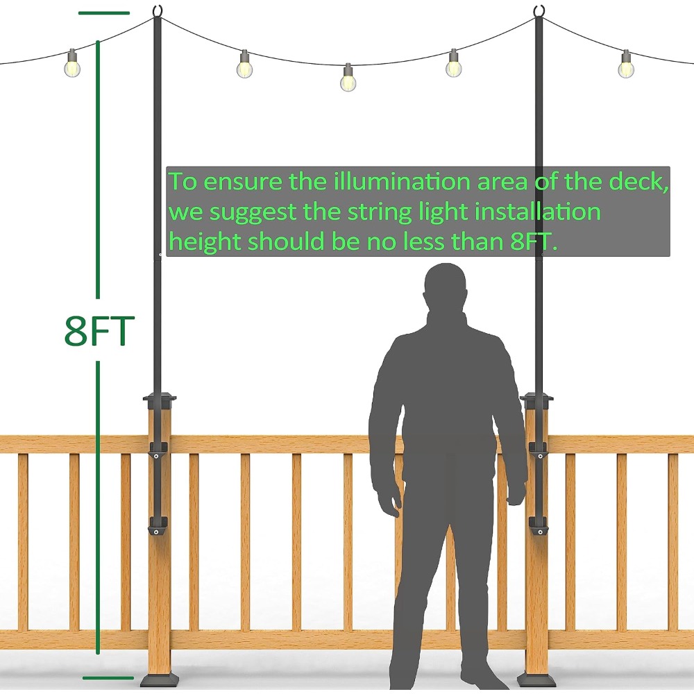 2 pack string light poles - st - Outdoor Furniture recension och pris