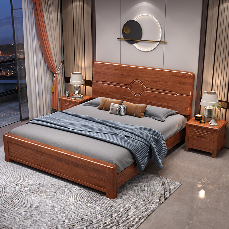 @￥Walnut Solid Wood Bed Simple - Gas Lift Storage Bed Hydraulic recension och pris