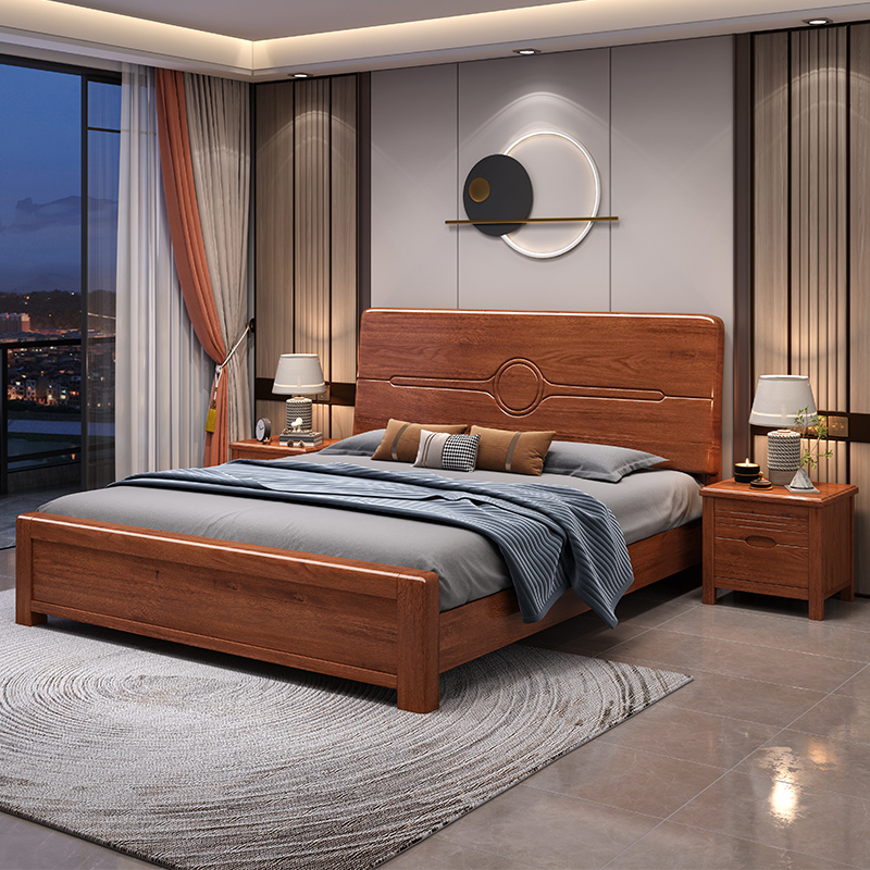 @￥Walnut Solid Wood Bed Simple - Gas Lift Storage Bed Hydraulic recension och pris