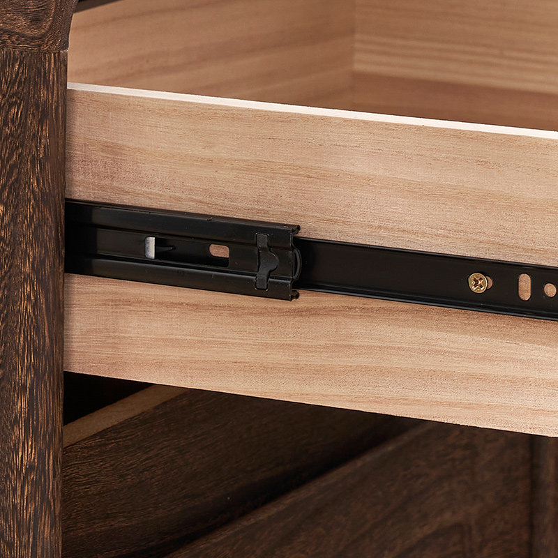 Retro Solid Wood Bedroom Night - Solid Wood Nightstand 2 Drawers recension och pris
