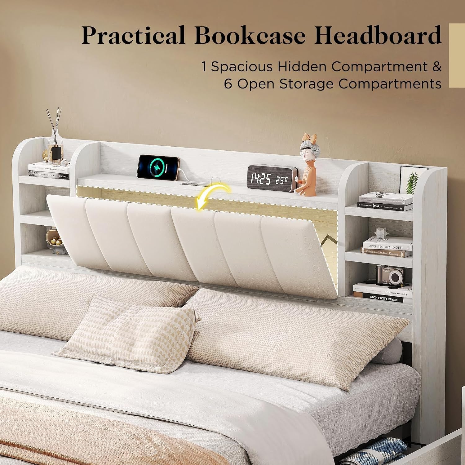 King Size Upholstered Platform - King Size Bed Frame With Storage Drawers recension och pris
