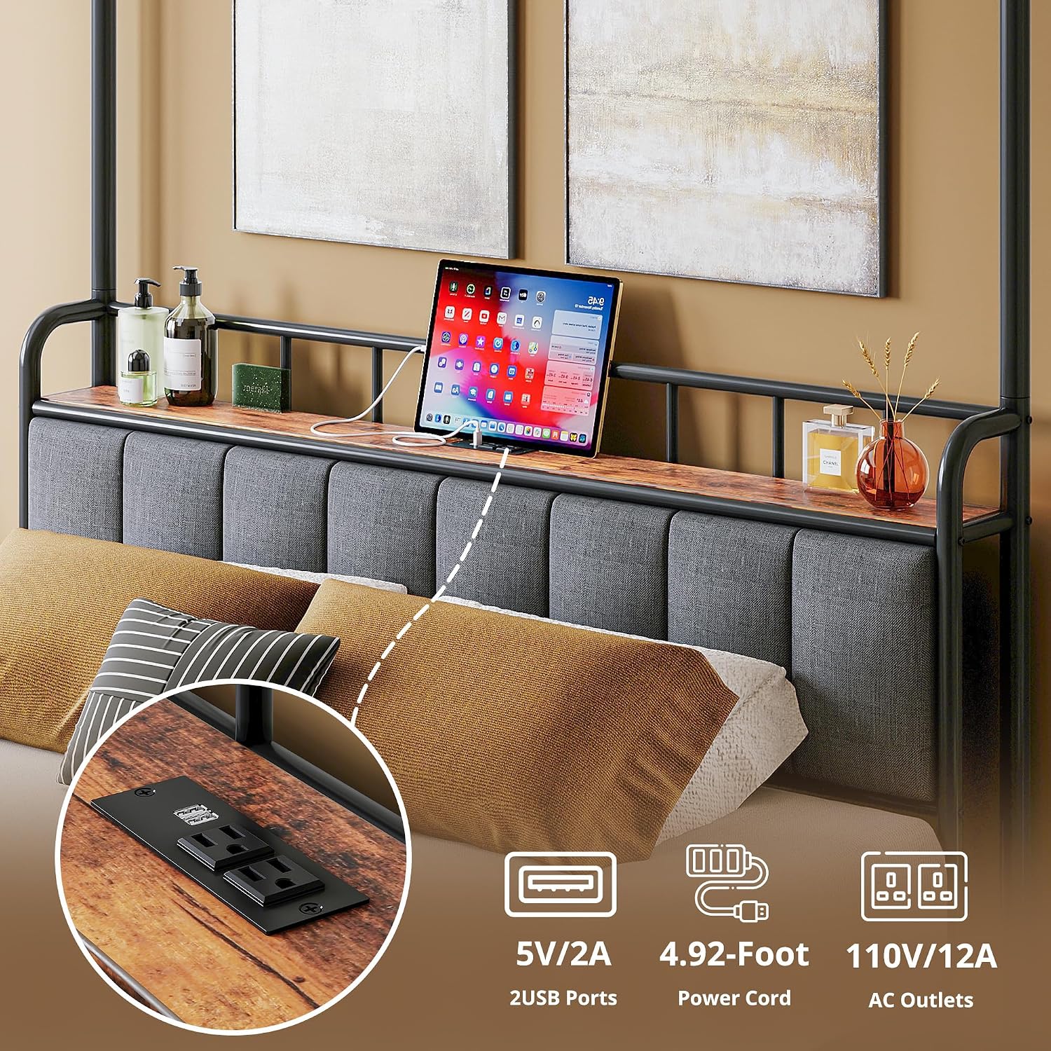 Queen Canopy Bed Frame Storage - Canopy Bed Frame Metal Queen recension och pris