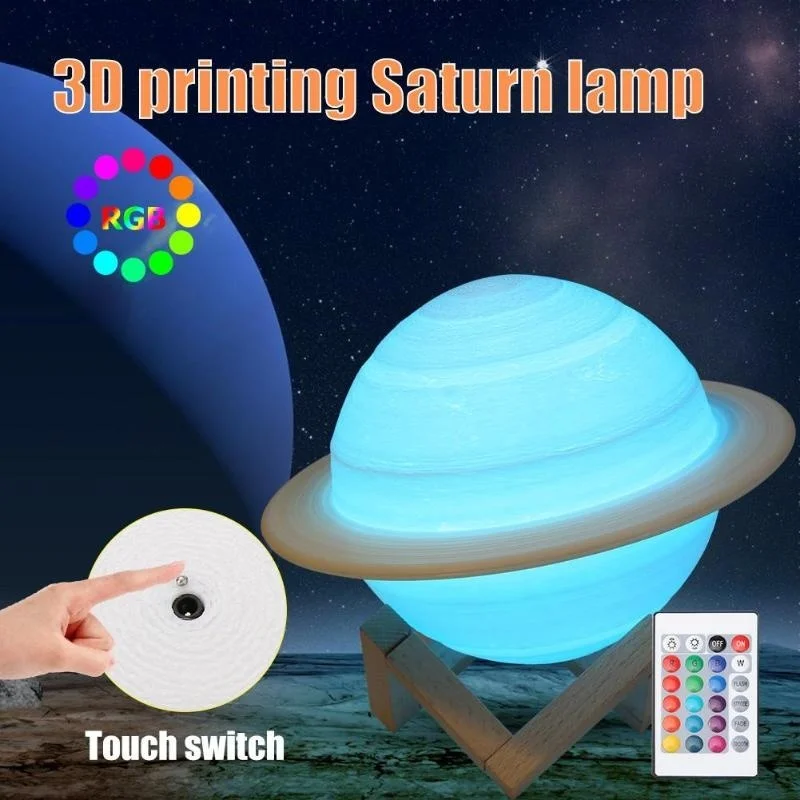 LED Night Light 3D Print Satur - Floating Nightstand With Led Light recension och pris