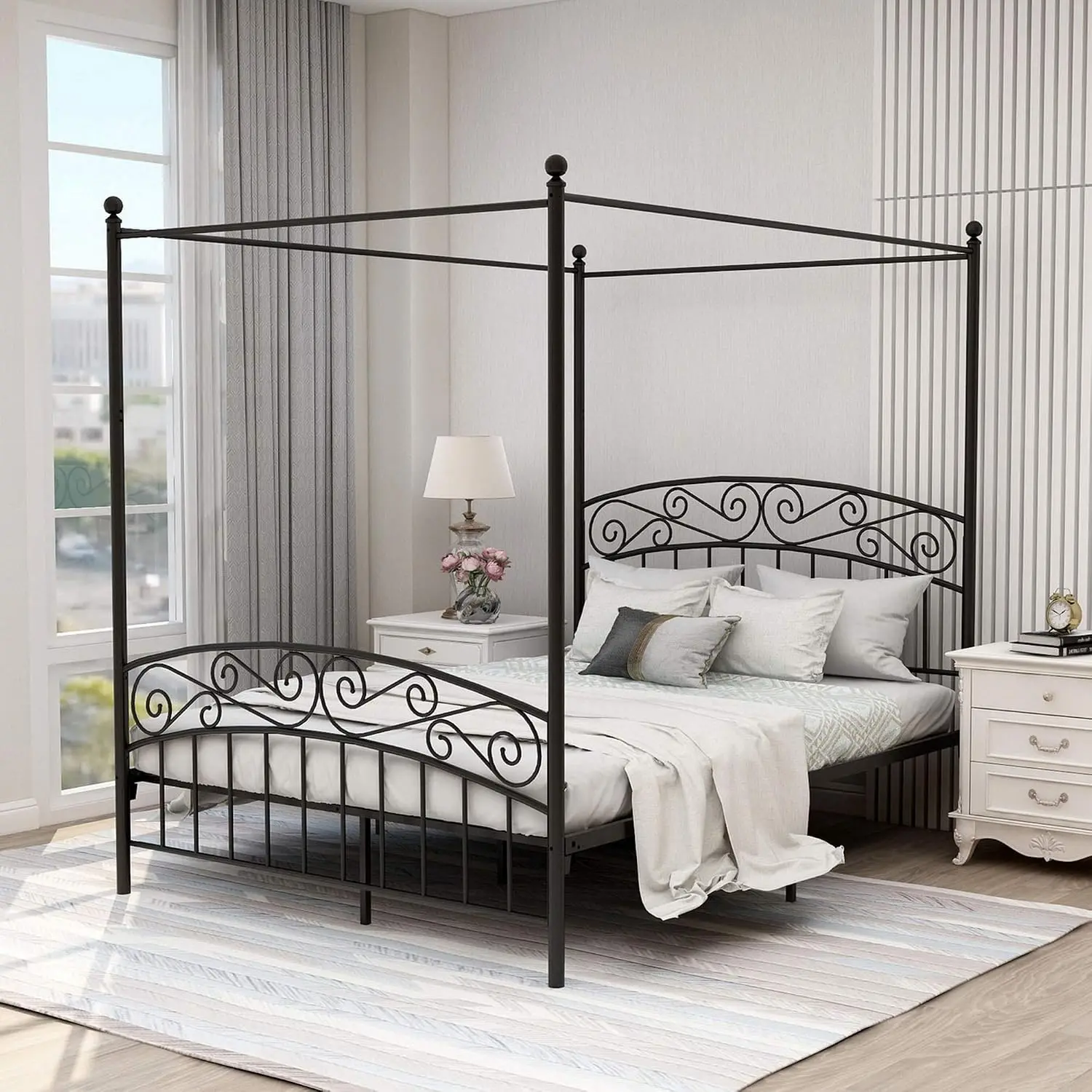 Queen Size Canopy Bed Frame Fo - Canopy Bed Frame Metal Queen recension och pris